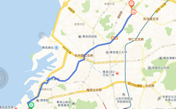 青岛糕点学校乘车路线图